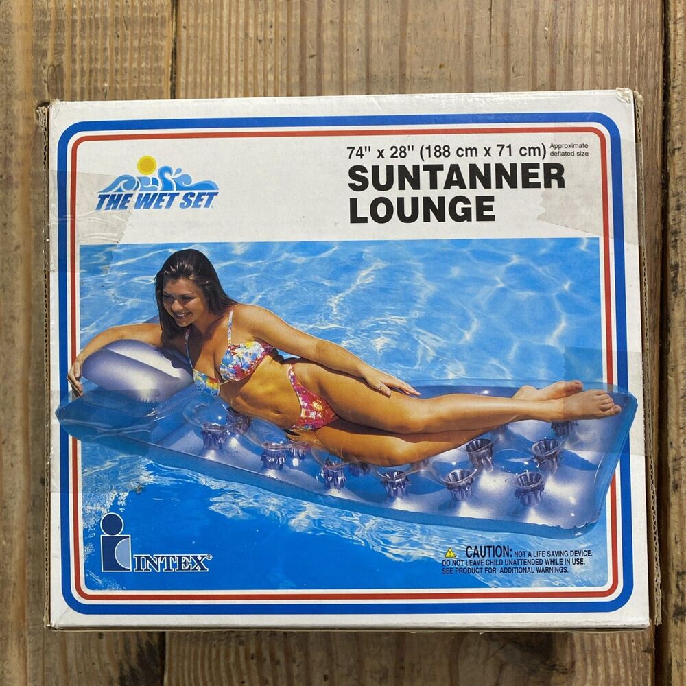 Vtg 1999 INTEX THE WET SET Inflatable 18-Pocket Pool Suntanner Lounge Float NOS